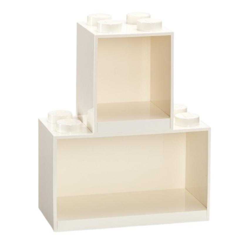 Lego® Set dvou bílých nástěnných polic LEGO® Brick