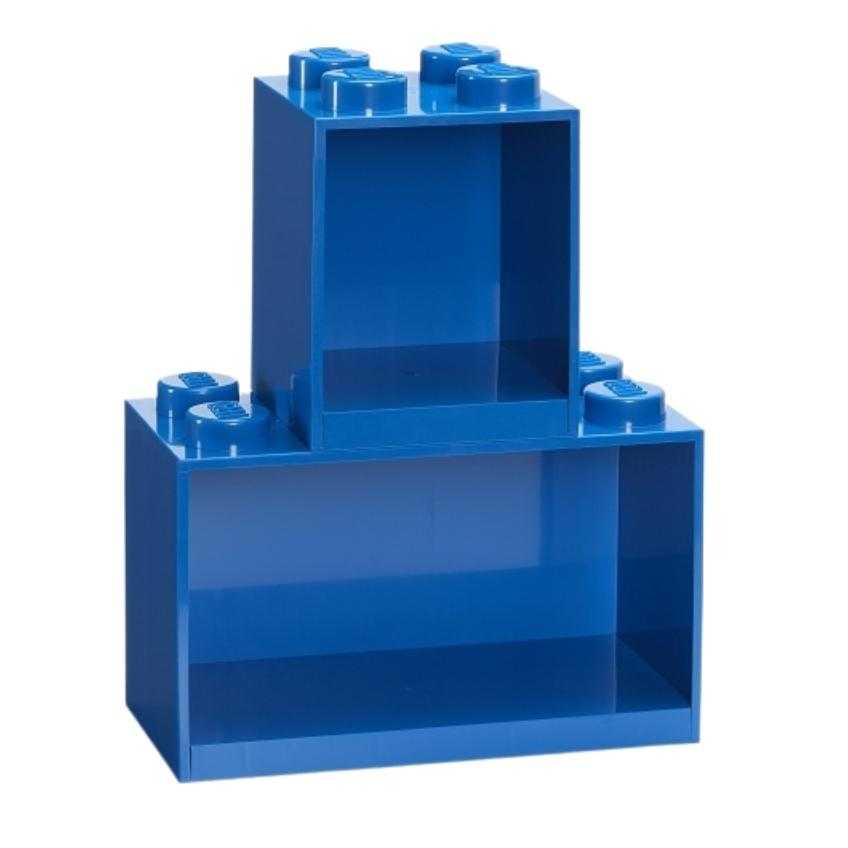 Lego® Set dvou modrých nástěnných polic LEGO® Brick