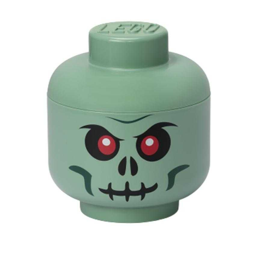 Lego® Zelený úložný box ve tvaru hlavy LEGO® Skeleton 18