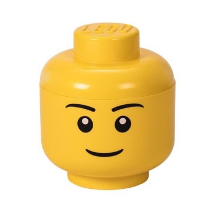 Lego® Žlutý úložný box ve tvaru hlavy LEGO® Boy 19 cm