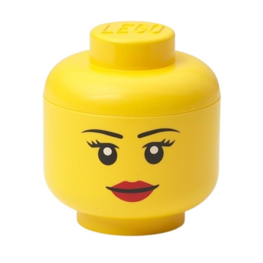 Lego® Žlutý úložný box ve tvaru hlavy LEGO® Girl 19 cm