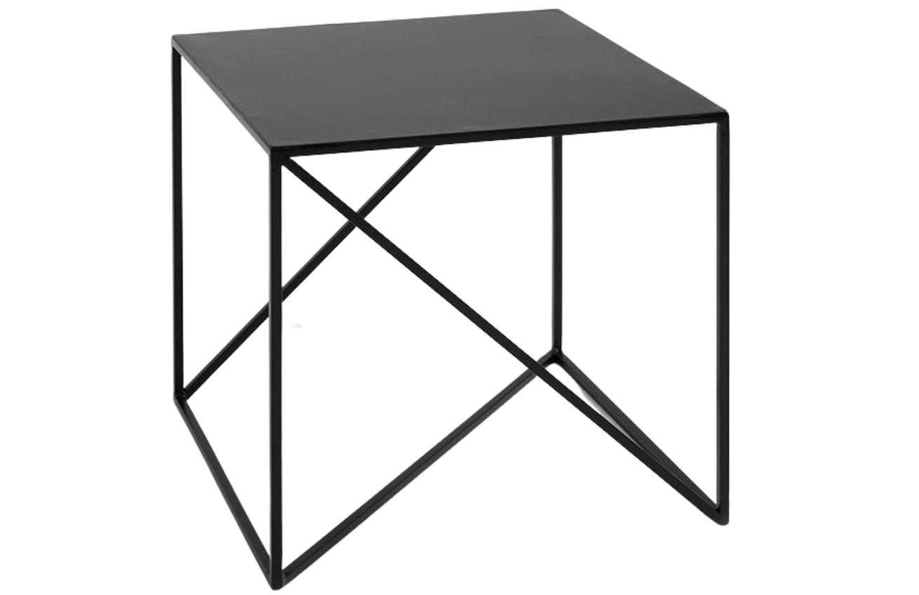 Nordic Design Černý kovový konferenční stolek Mountain 50 x 50 cm