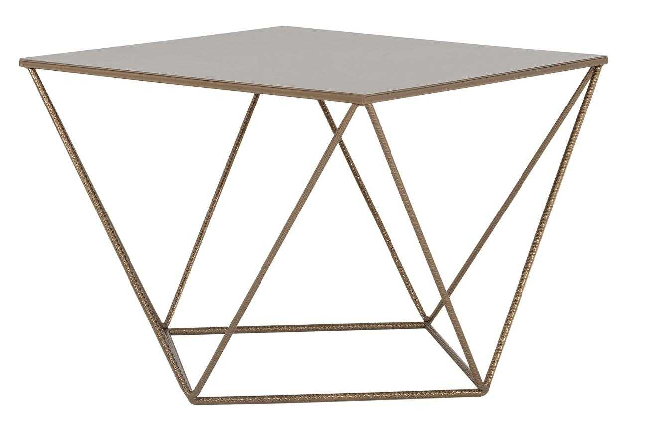 Nordic Design Zlatý kovový konferenční stolek Deryl 60 x 60 cm