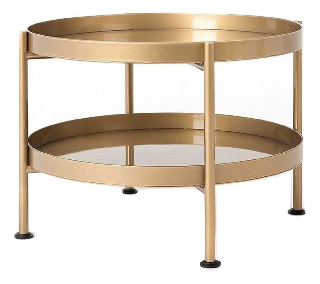 Nordic Design Zlatý kovový konferenční stolek Nollan 60 cm