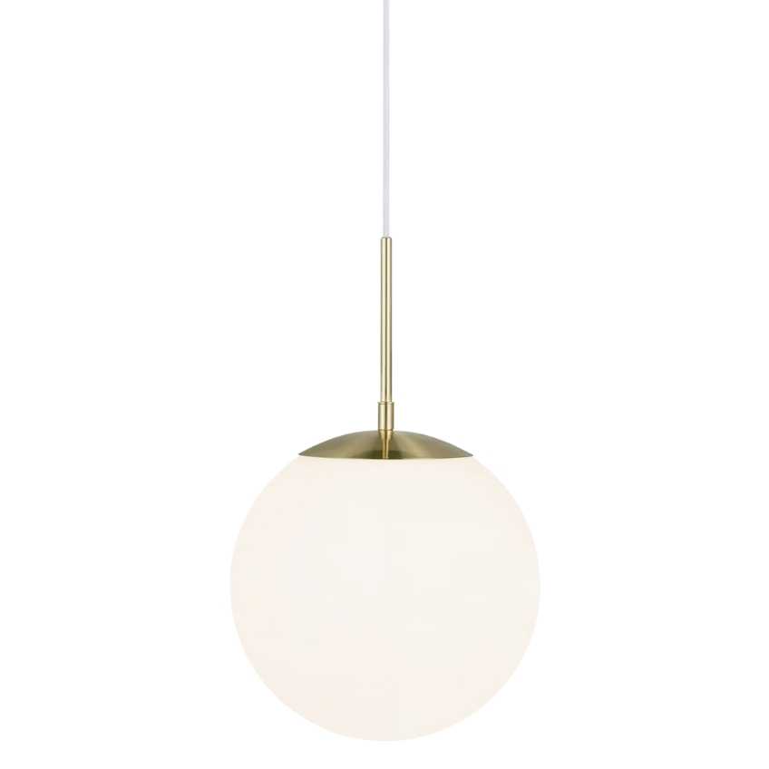 Nordlux Opálově bílé skleněné závěsné světlo Grant 25 cm