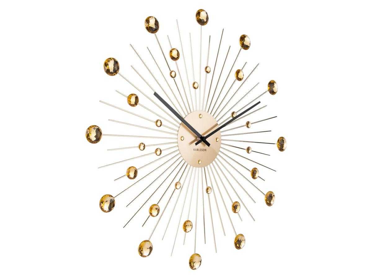 Present time Zlaté kovové nástěnné hodiny Espirio
