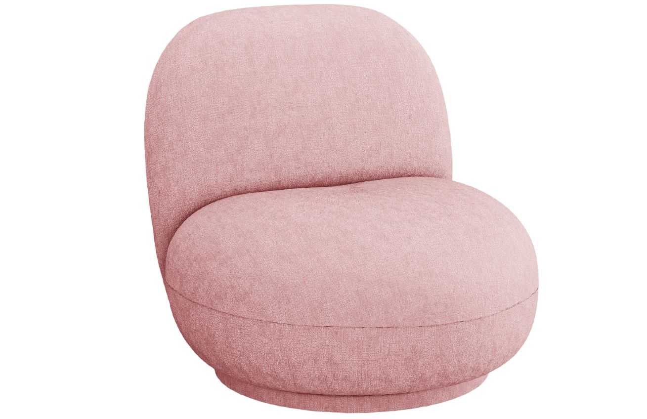 Růžové čalouněné křeslo MICADONI Chuck