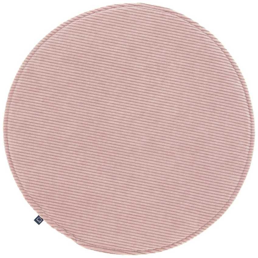 Růžový manšestrový podsedák Kave Home Sora 35 cm
