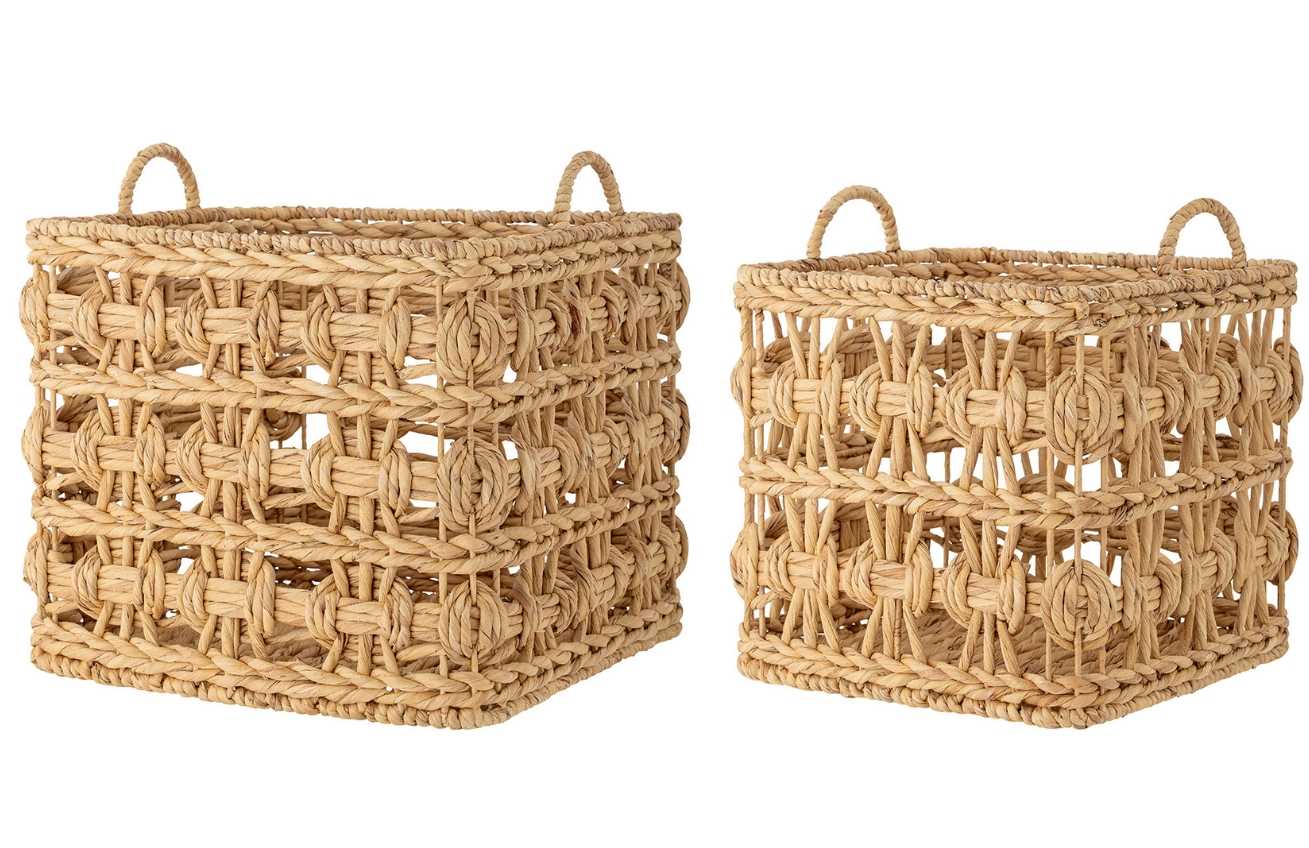 Set dvou dekorativních košů z přírodních vláken Bloomingville Marnie 43 x 43/ 36 x 36 cm