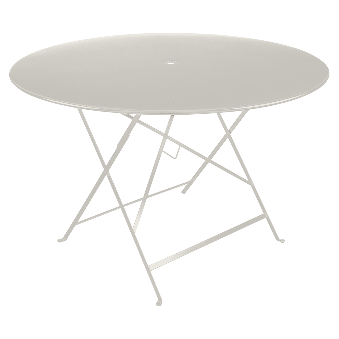 Světle šedý kovový skládací stůl Fermob Bistro Ø 117 cm