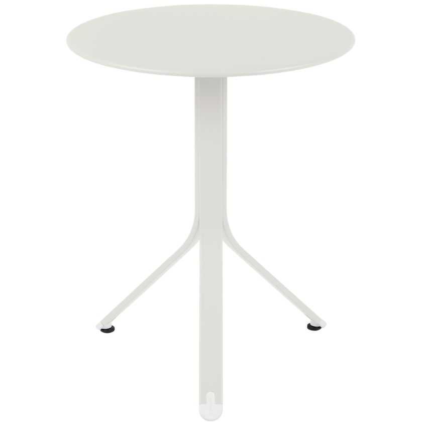 Světle šedý kovový stůl Fermob Rest'O Ø 60 cm