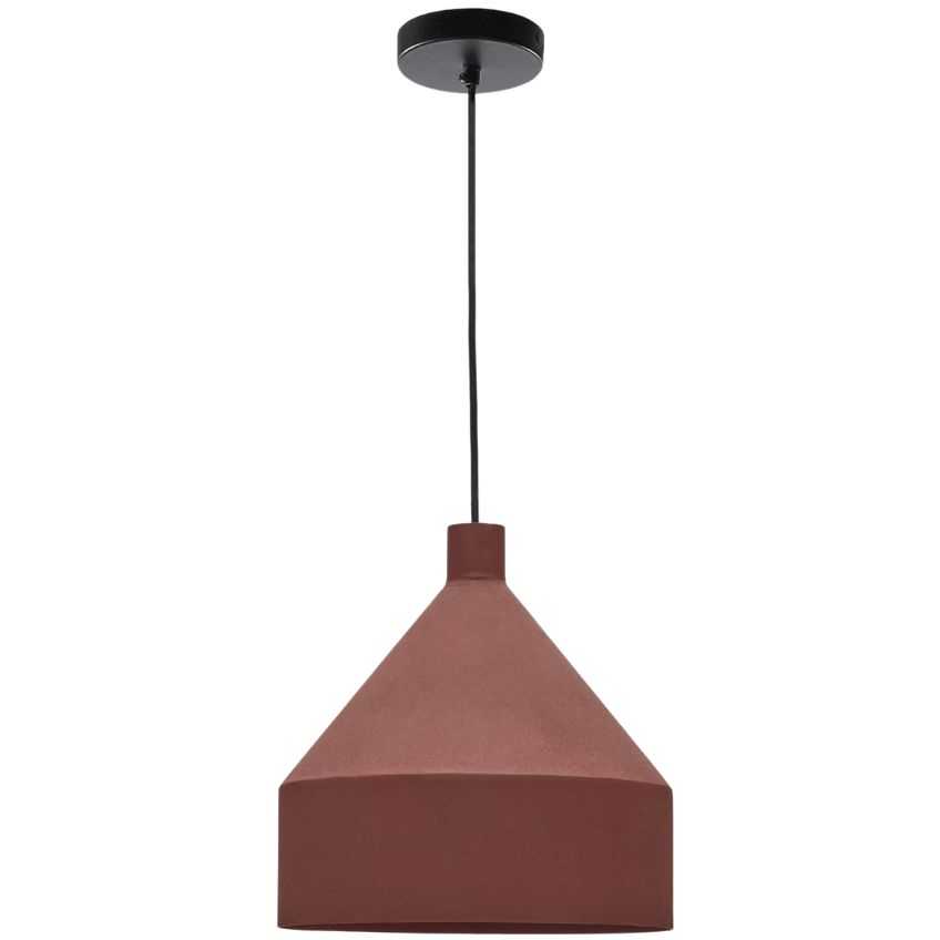 Terakotově červené kovové závěsné světlo Kave Home Peralta 30 cm