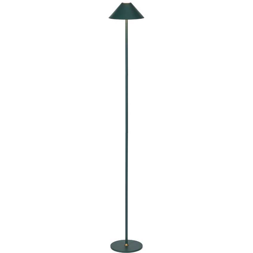 Tmavě zelená plastová nabíjecí stojací LED lampa Halo Design Hygge 134 cm