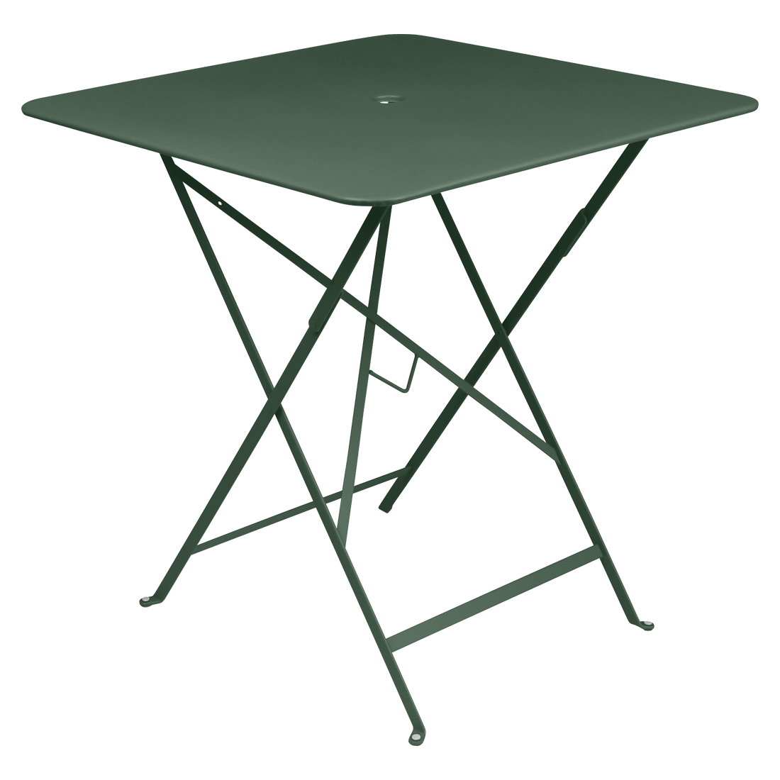 Tmavě zelený kovový skládací stůl Fermob Bistro 71 x 71 cm