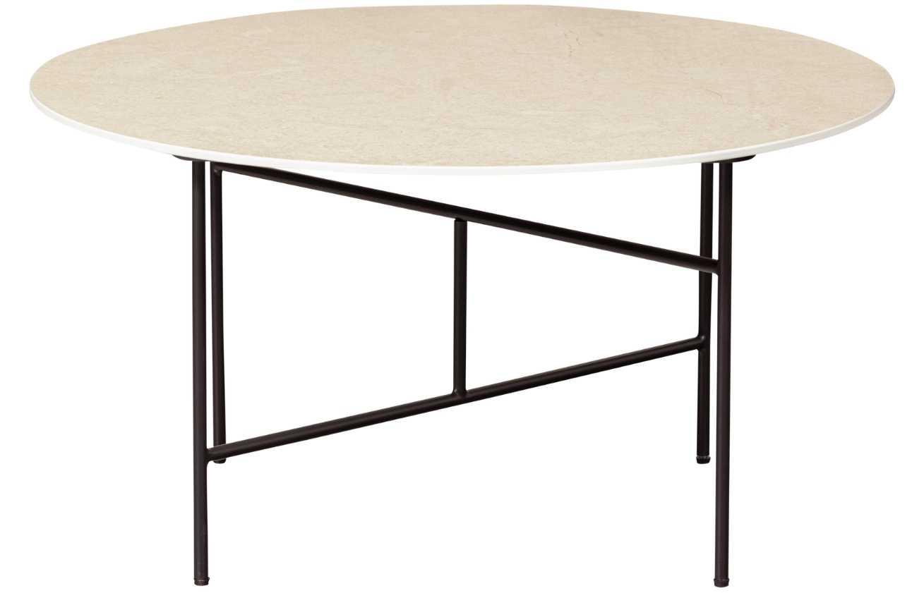 WOOOD Béžový konferenční stolek Tatum 75 cm s mramorovým dekorem