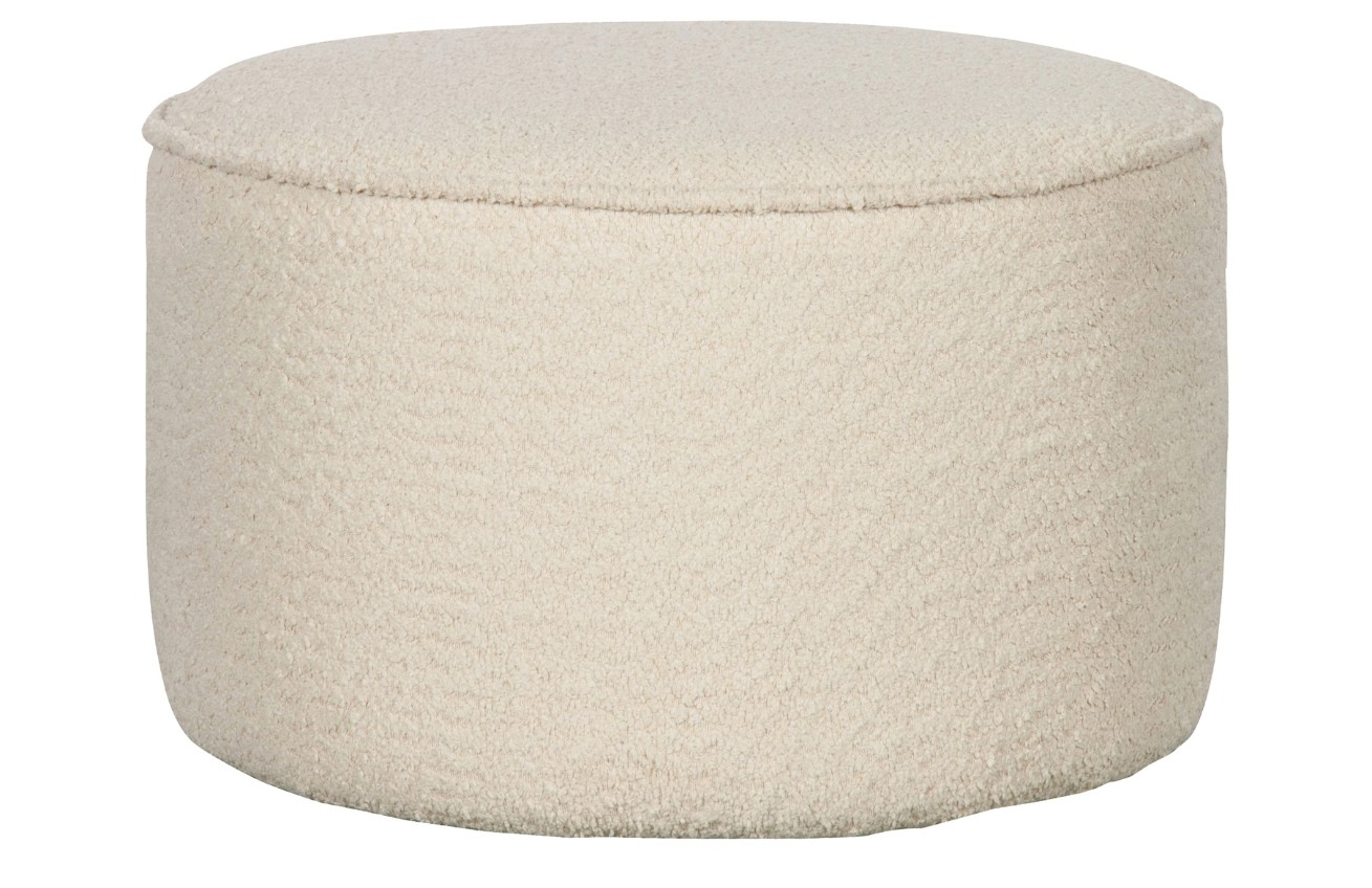 WOOOD Béžový látkový bouclé taburet Norma 60 cm