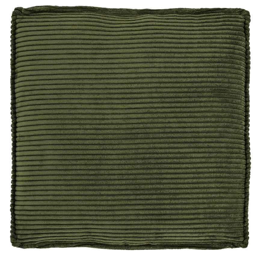 Zelený manšestrový polštář Kave Home Blok 60 x 60 cm