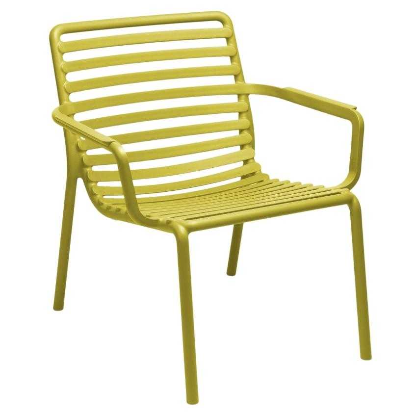 Žlutozelené plastové zahradní křeslo Nardi Doga Relax