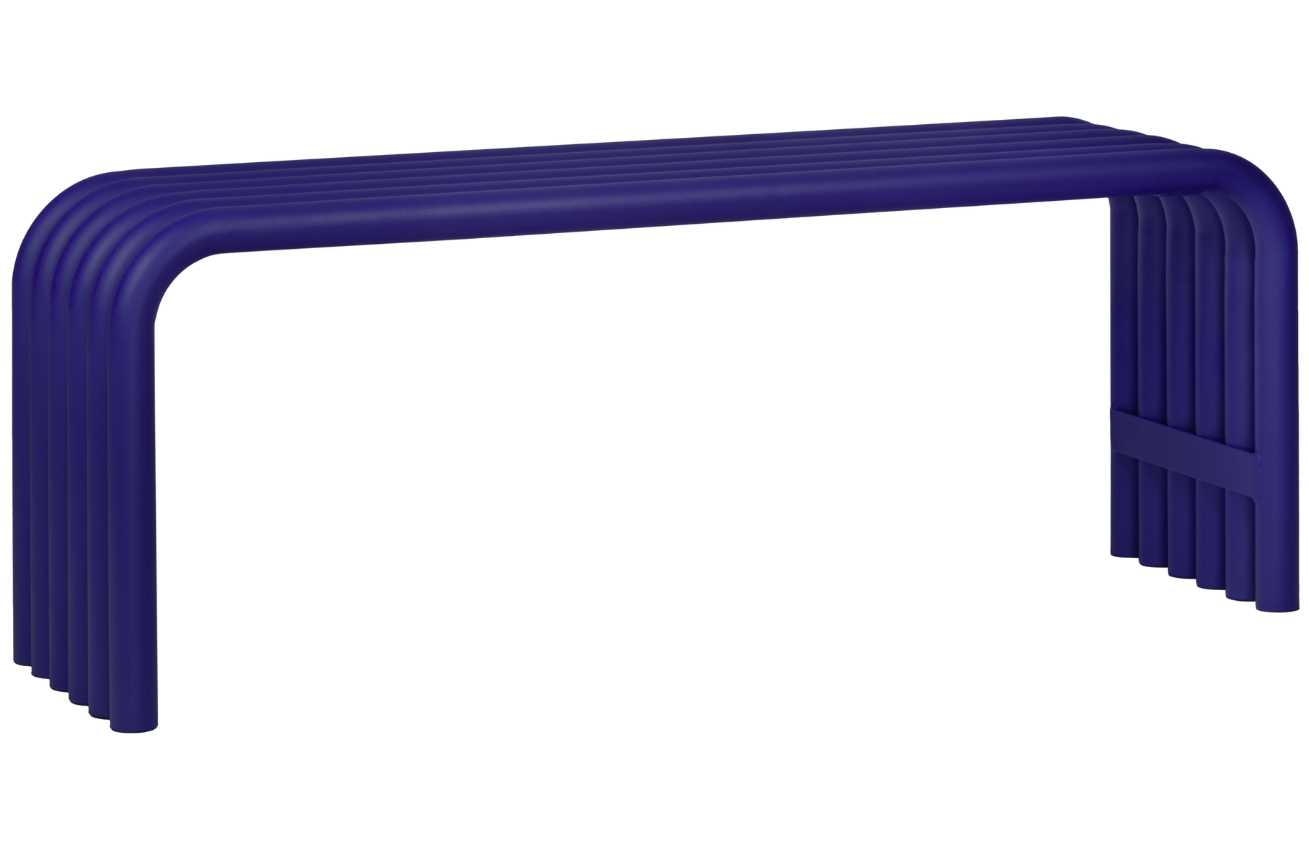 noo.ma Modrá kovová lavice Nokk 114 cm