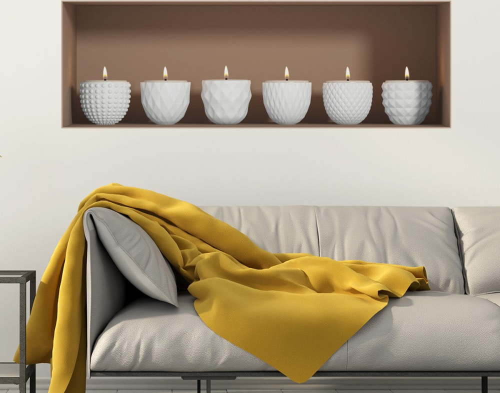 3D samolepka na zeď Ambiance Candles