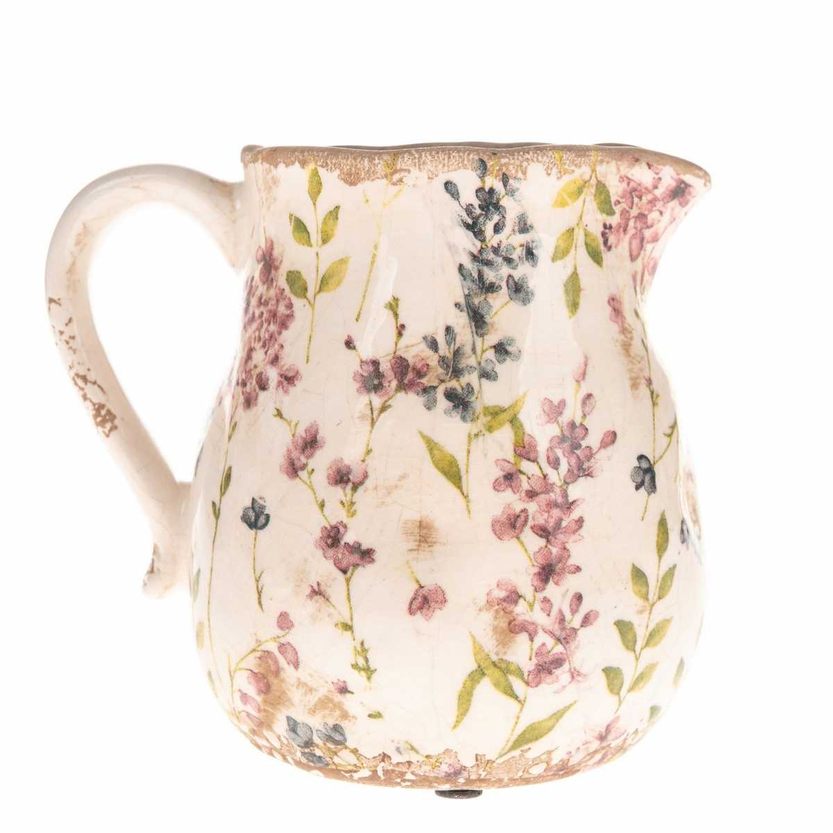 Keramická suchá váza Vintage garden béžová