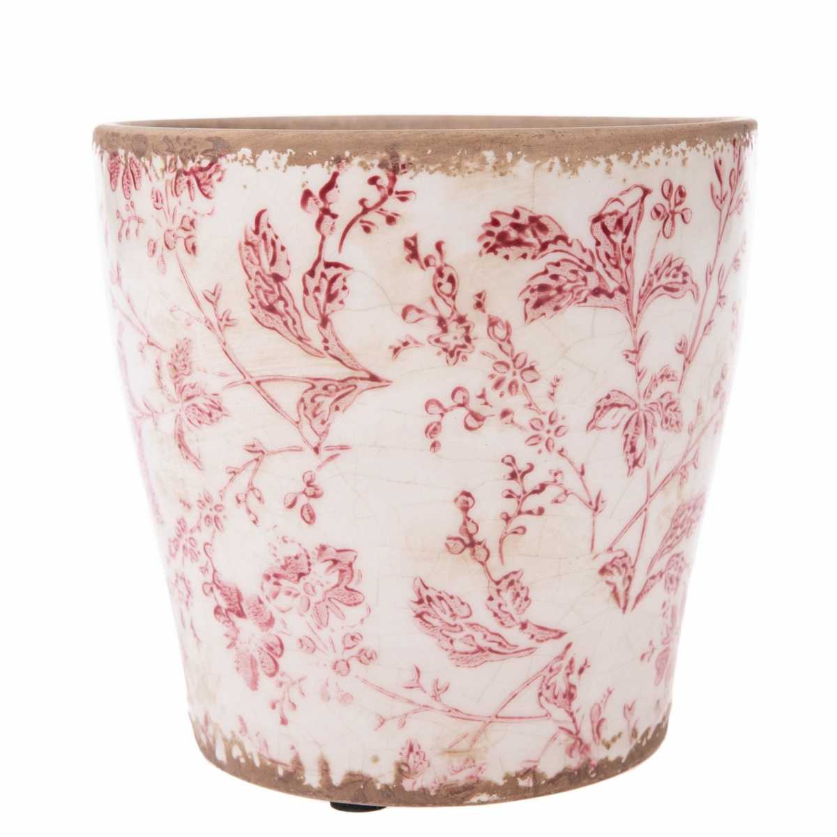 Keramický obal na květináč Vintage flower