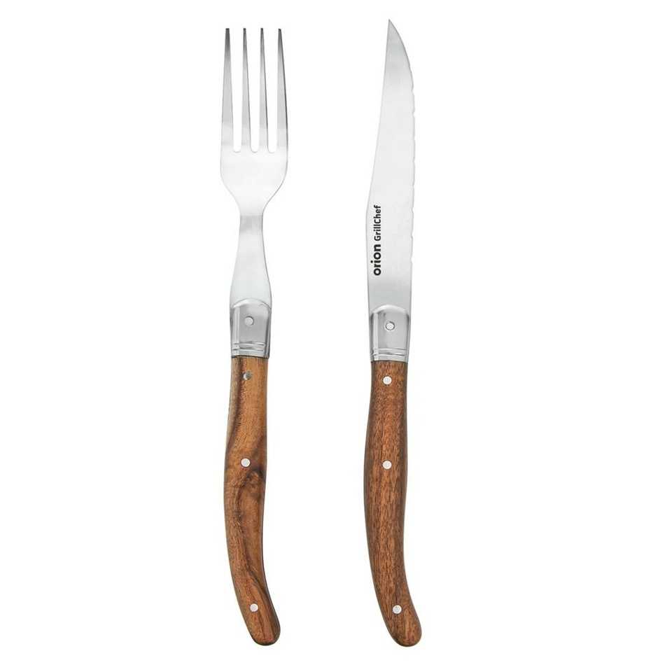 Orion Steak set nůž+vidlička nerez/dřevo Orion