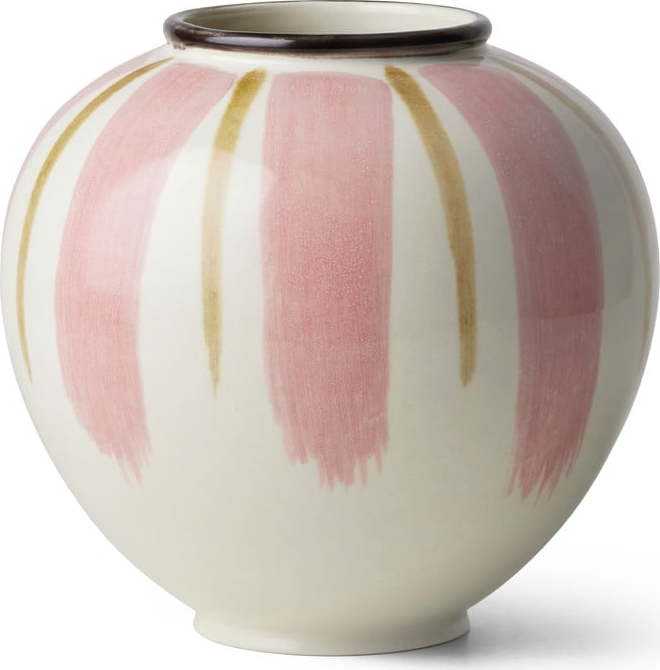 Bílo-růžová keramická váza ø 16 cm Canvas - Kähler Design