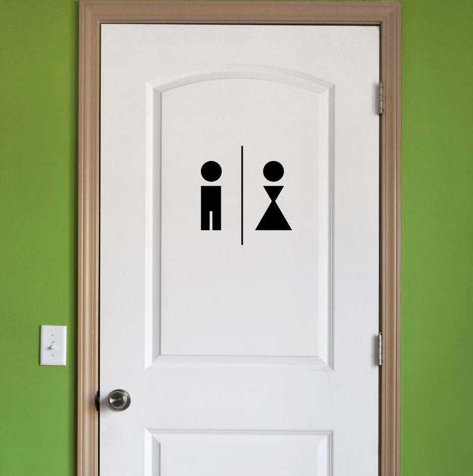 Černá samolepka Ambiance Man And Woman Restroom