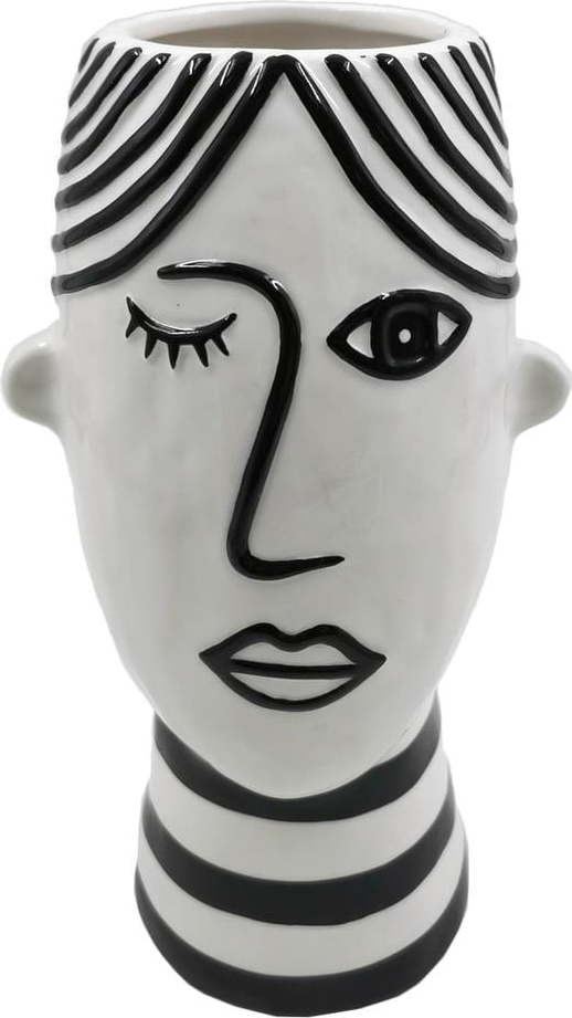 Černo-bílá porcelánová váza Mauro Ferretti Face