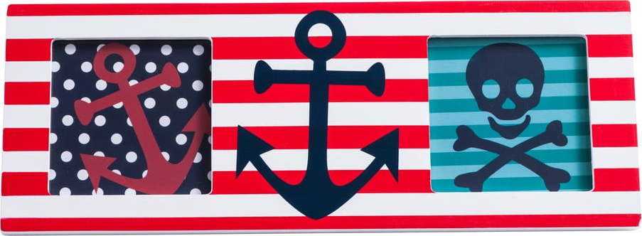 Červený dřevěný rámeček 24x9 cm Pirate – Premier Housewares