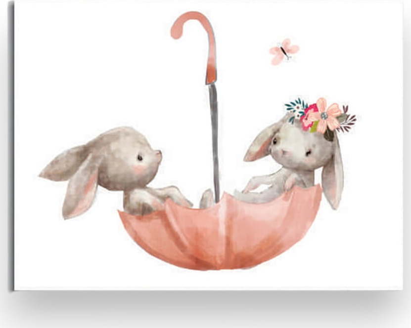 Dětský obrázek 40x30 cm Bunnies – Wallity