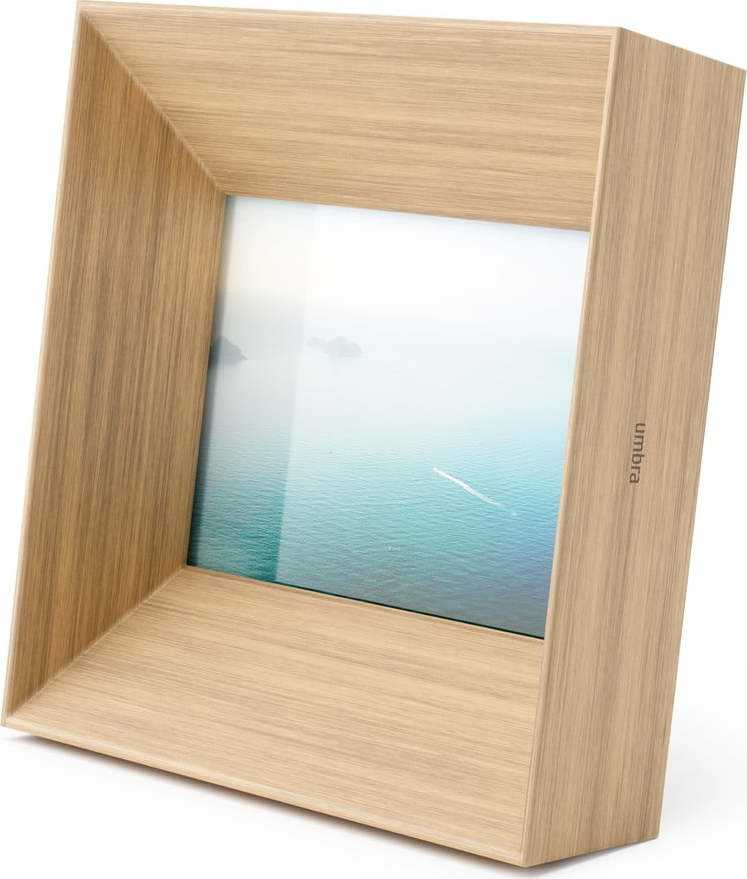 Dřevěný stojací rámeček v přírodní barvě 17x17 cm Lookout – Umbra