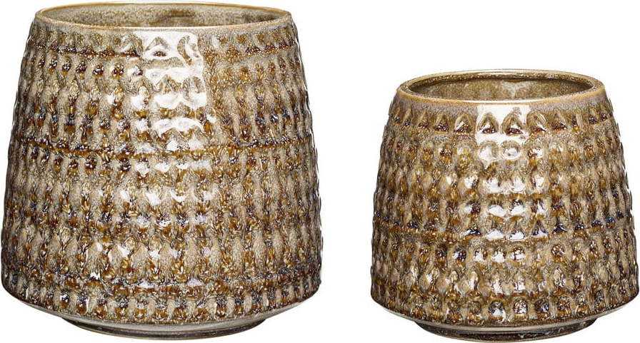 Keramické ručně vyrobené obaly na květináče v sadě 2 ks ø 18 cm Capri – Hübsch