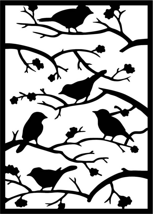 Kovová nástěnná dekorace 47x66 cm Branch & Birds – Wallity