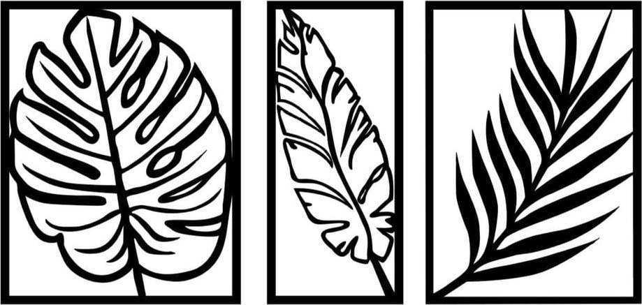 Kovová nástěnná dekorace 80x38 cm Leaf – Wallity