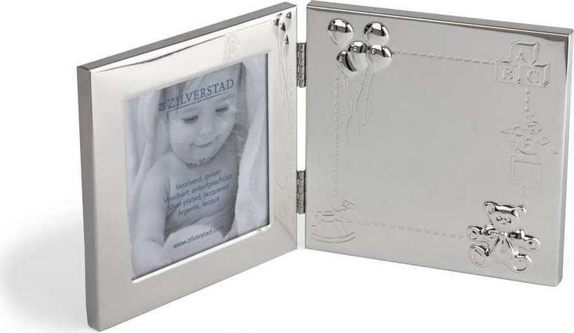 Kovový stojací/na zeď rámeček ve stříbrné barvě 17x22 cm Happy Baby – Zilverstad