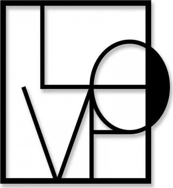 Nástěnná kovová dekorace Love
