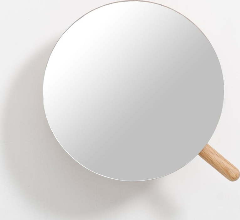 Nástěnné zvětšovací zrcadlo s dřevěným rámem ø 18 cm Slimline – Wireworks