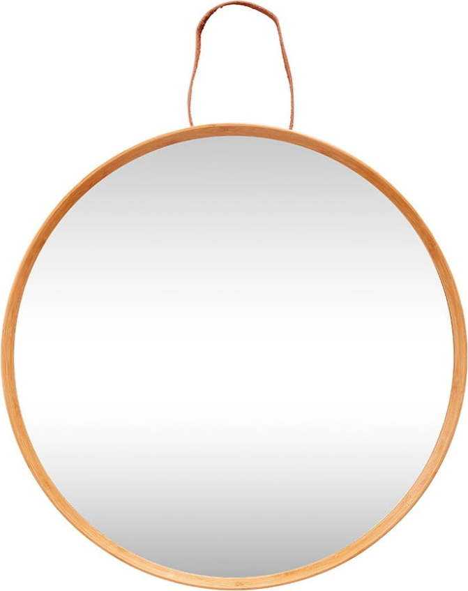 Nástěnné zrcadlo s bambusovým rámem ø 60 cm Mood – Hübsch