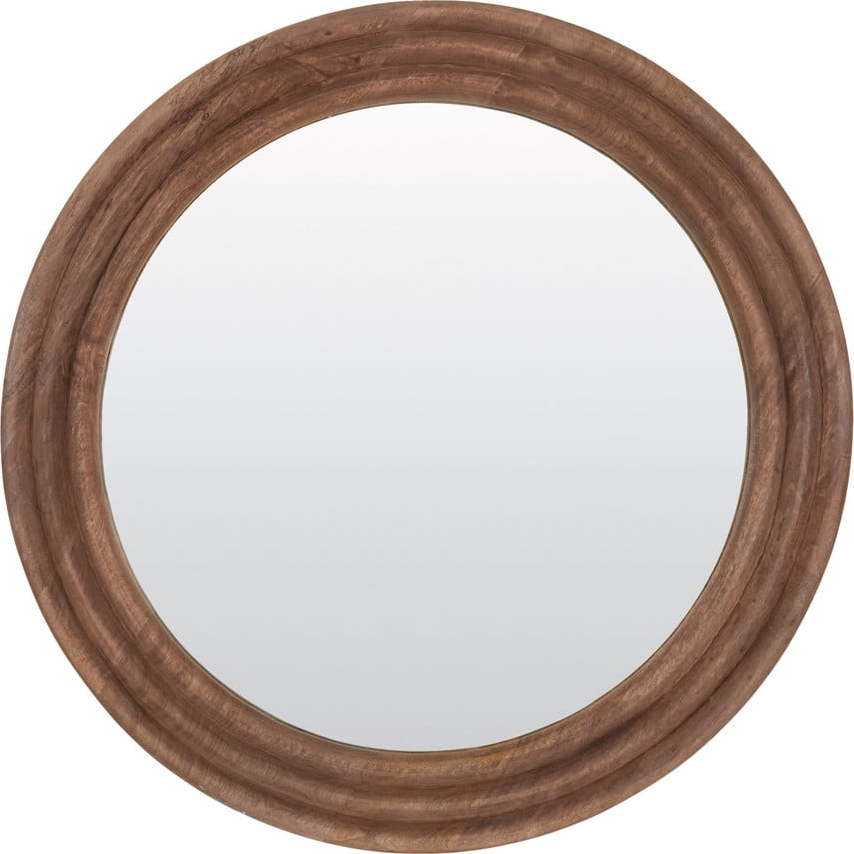 Nástěnné zrcadlo s dřevěným rámem ø 100 cm Florion – Light & Living