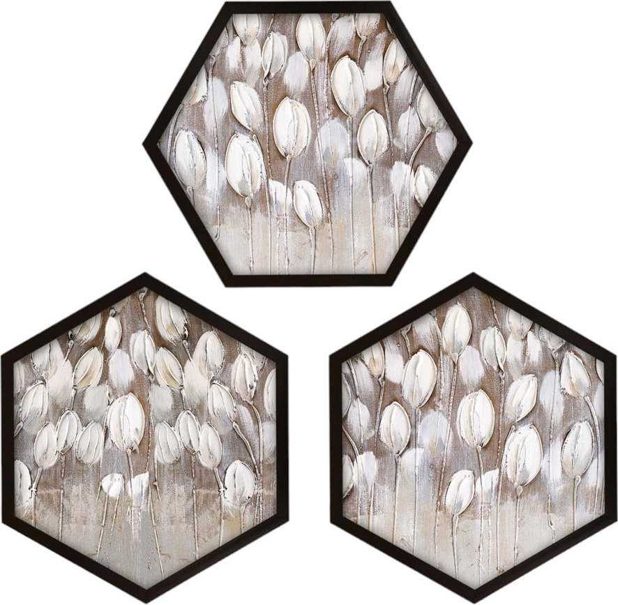 Obrazy v sadě 3 ks 35x35 cm Pentagons – Wallity