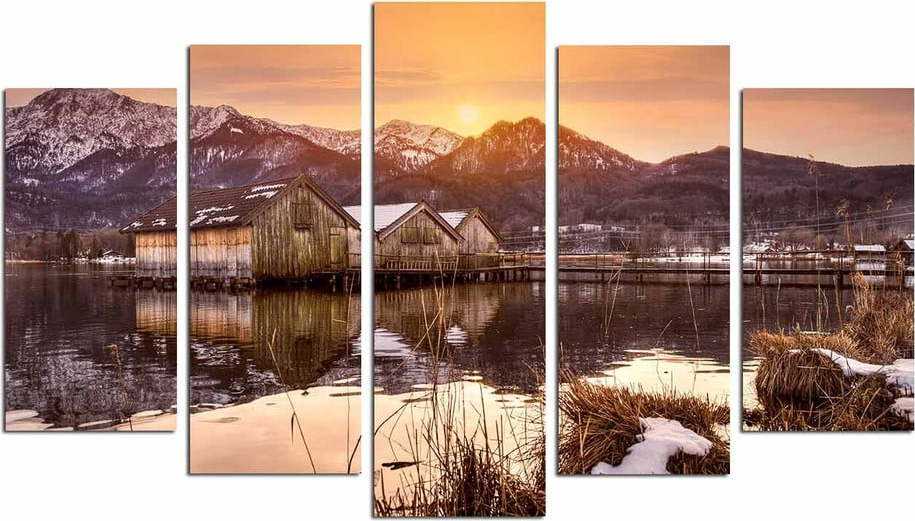 Obrazy v sadě 5 ks Winter Sunset – Wallity