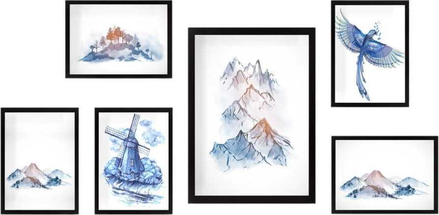 Obrazy v sadě 6 ks Watercolor – Wallity