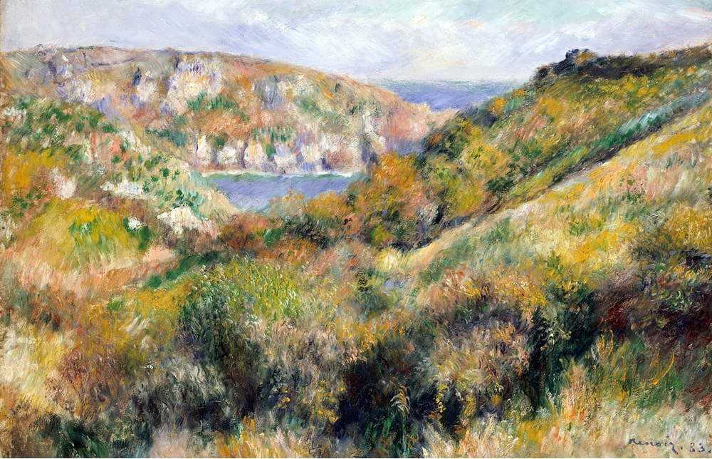 Reprodukce obrazu Auguste Renoir - Hills around the Bay of Moulin Huet