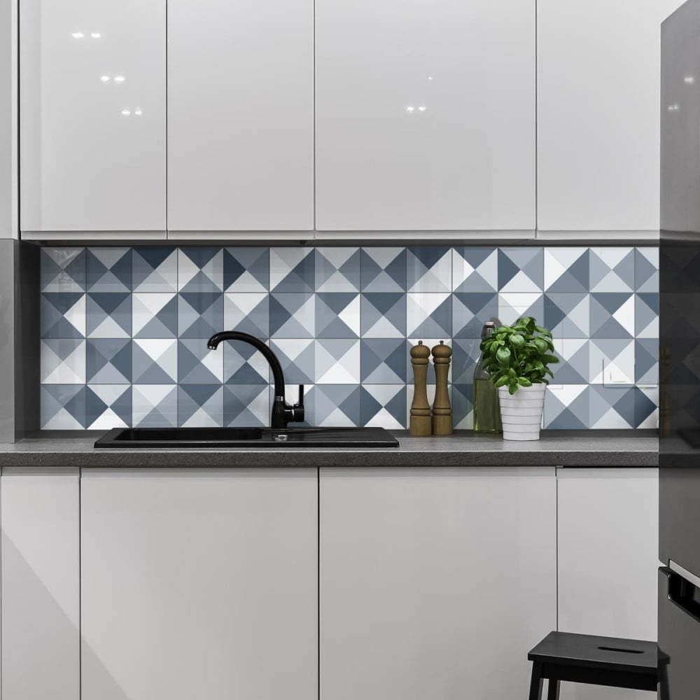 Sada 24 dekorativních samolepek na stěnu Ambiance Azulejos Shades