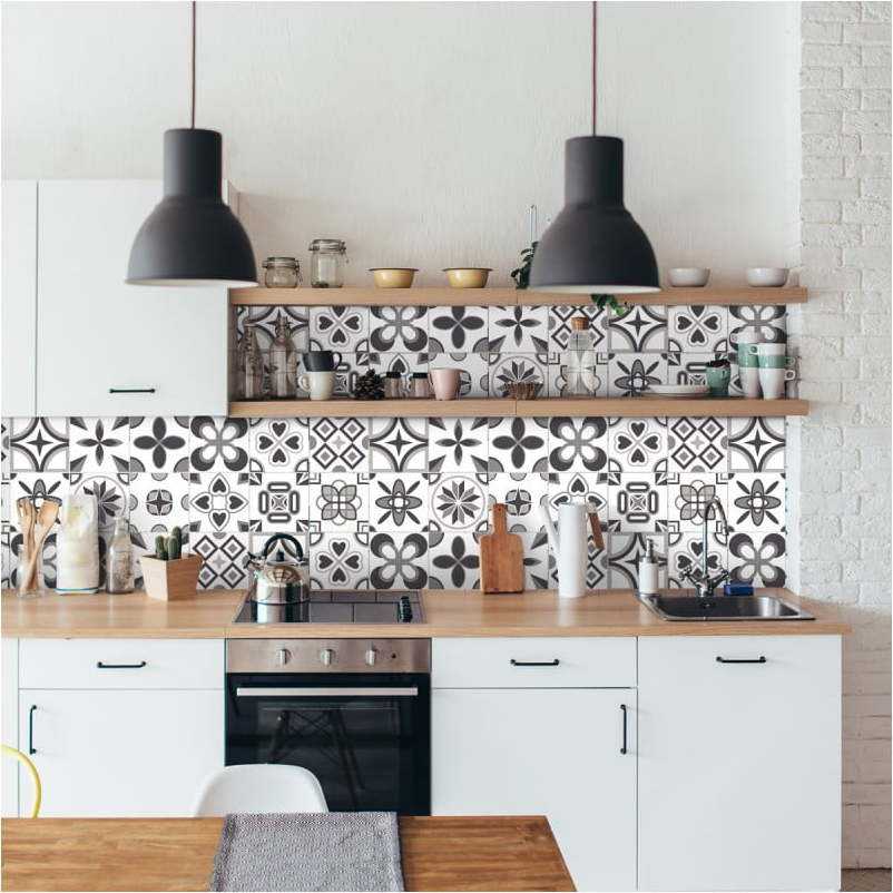 Sada 24 nástěnných samolepek Ambiance Wall Decal Cement Tiles Azulejos Erico