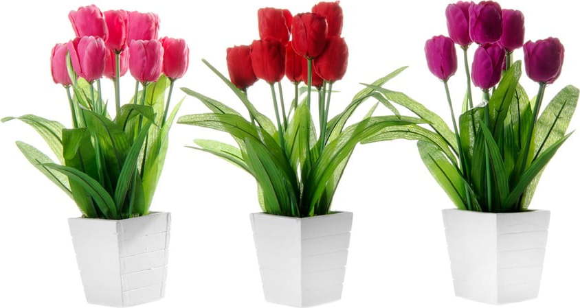 Sada 3 dekorací ve tvaru květiny Casa Selección Tulip