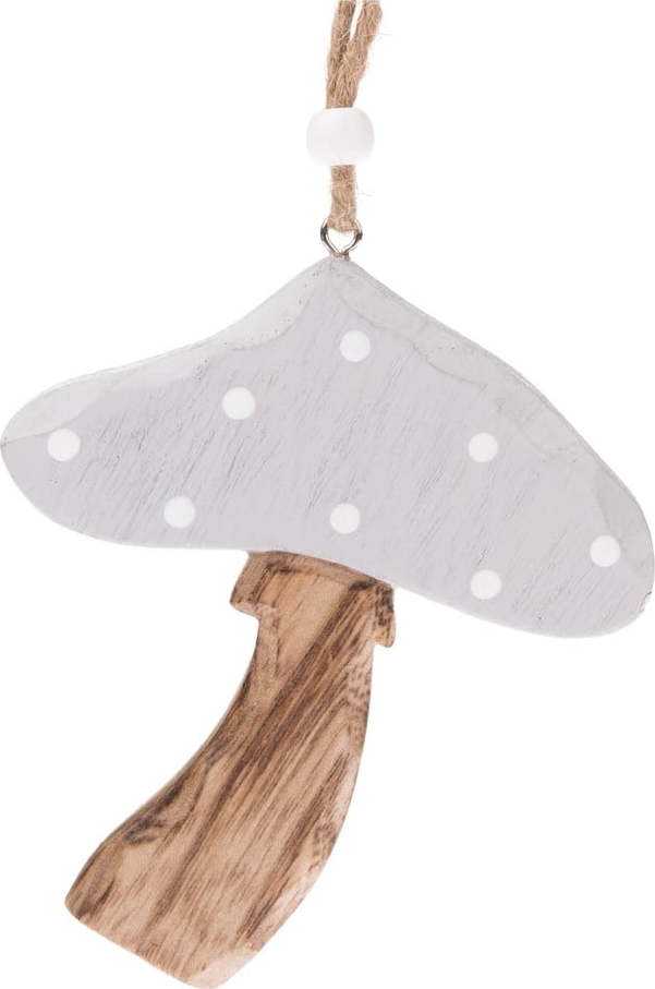 Sada 3 šedých dřevěných závěsných dekorací Dakls Mushroom