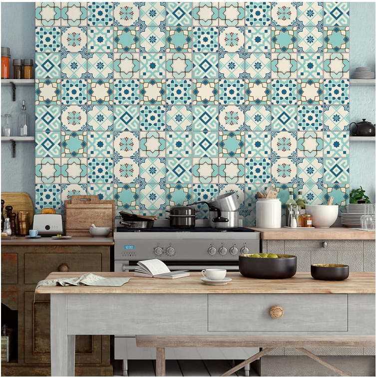 Sada 30 nástěnných samolepek Ambiance Cement Tiles Franzy